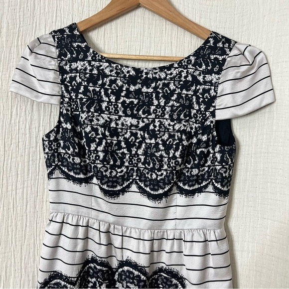 Tibi High Tea Black Lace Print Dress Soft Pink Black - Picture 6 of 11